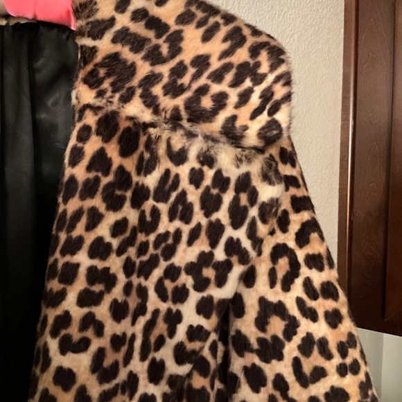 SOMALI SPORTOWNE FAUX FUR VINTAGE LEOPARD COAT - Picture 7 of 13